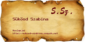 Sükösd Szabina névjegykártya